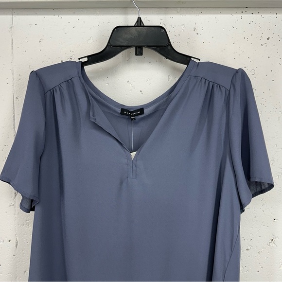 Pleione Women’s Size Large Gray Notch Neck Blouse NEW - Picture 3 of 9